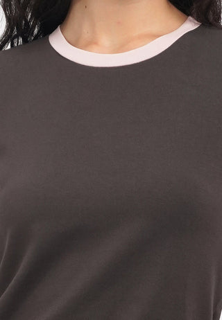 Short Sleeve Contrast Lining T-Shirt