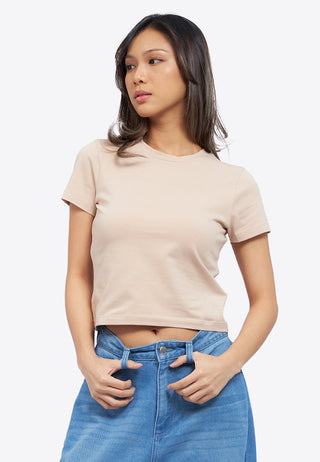 Short Sleeve Fitted Crop T-Shirt