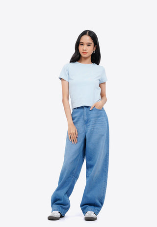 Short Sleeve Fitted Crop T-Shirt