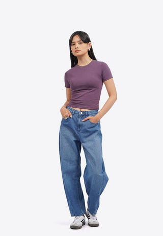 Short Sleeve Fitted Crop T-Shirt