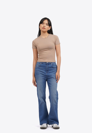 Short Sleeve Fitted Crop T-Shirt