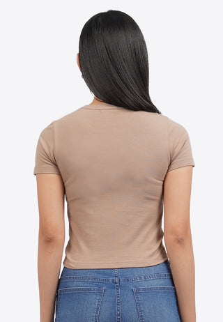 Short Sleeve Fitted Crop T-Shirt
