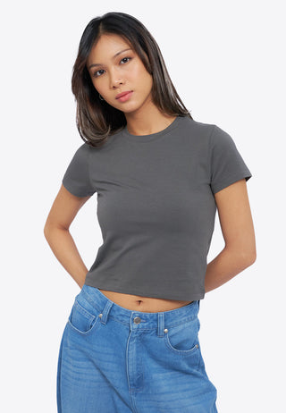 Short Sleeve Fitted Crop T-Shirt