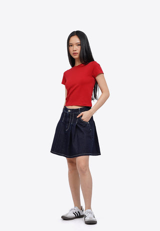 Short Sleeve Fitted Crop T-Shirt