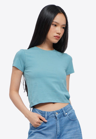 Short Sleeve Fitted Crop T-Shirt
