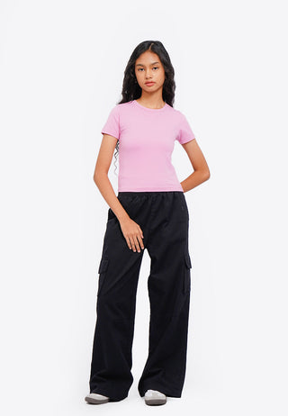 Basic Fitted Crop T-Shirt