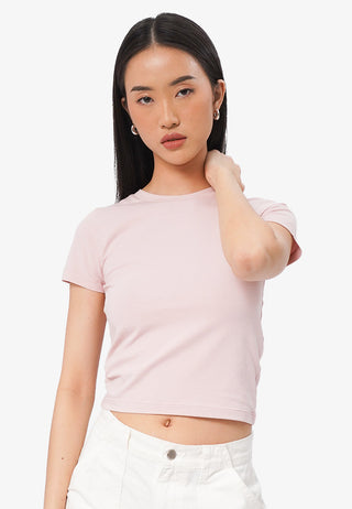 Short Sleeve Fitted Crop T-Shirt