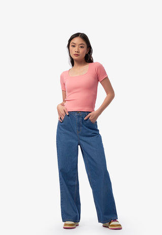 Short Sleeve Fitted T-Shirt Pink