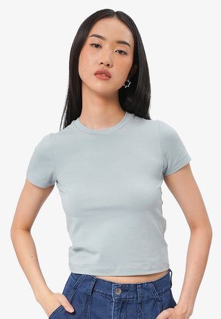 Short Sleeve Fitted Crop T-Shirt