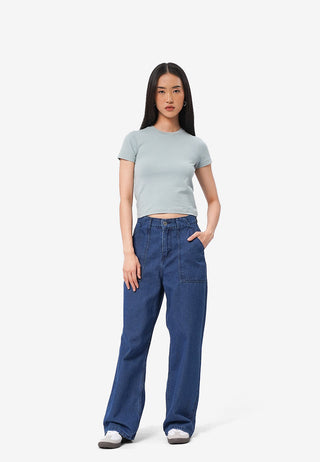 Short Sleeve Fitted Crop T-Shirt