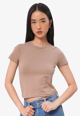 Short Sleeve Fitted Crop T-Shirt