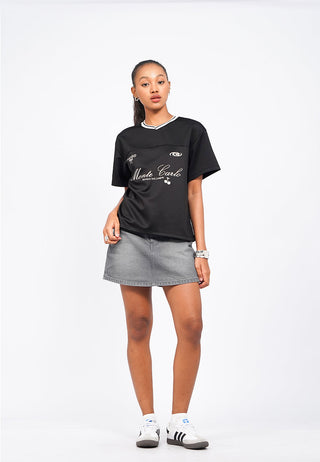 Oversized V-Neck Graphic T-Shirt