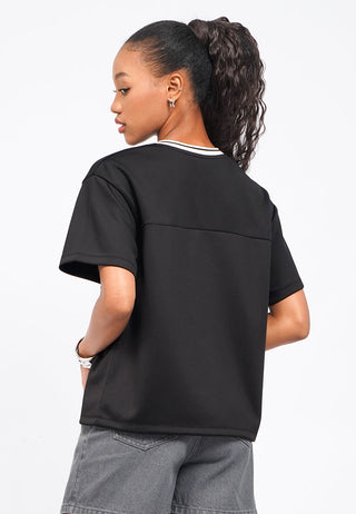 Oversized V-Neck Graphic T-Shirt