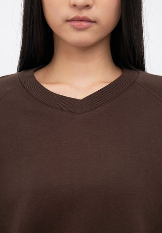 Oversized V-Neck Raglan Sweatshirt
