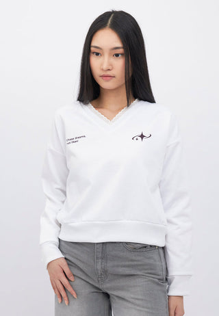 Oversized Lace Details Sweatshirt
