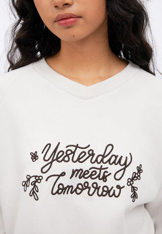 Oversized V-Neck Graphic Sweatshirt