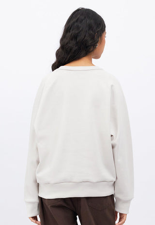 Oversized V-Neck Graphic Sweatshirt