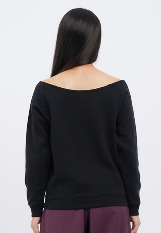 Off Shoulder Embroidery Sweatshirt