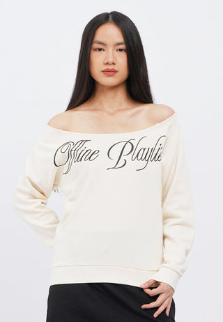 Off Shoulder Graphic Sweatshirt