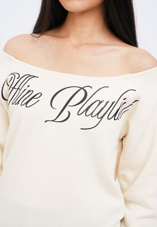 Off Shoulder Graphic Sweatshirt