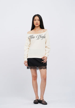 Off Shoulder Graphic Sweatshirt
