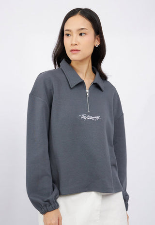 Half Zip Long Sleeve Polo Top