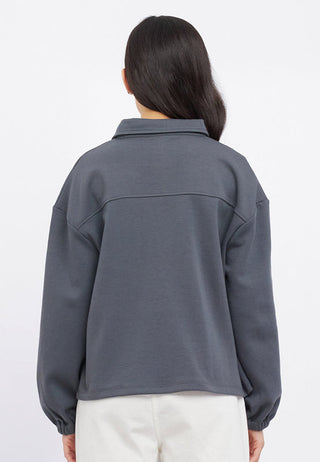 Half Zip Long Sleeve Polo Top