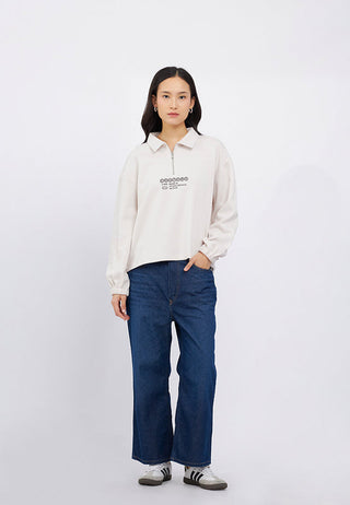 Half Zip Long Sleeve Polo Top