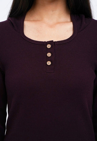 Mid Sleeve Buttoned Top