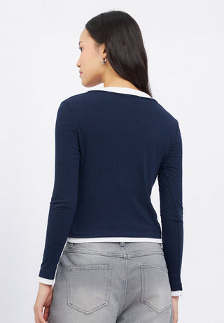 Double Layer Long Sleeve Rib Top