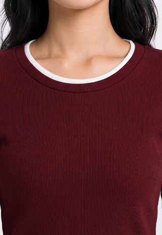 Contrast Layer Long Sleeve Top