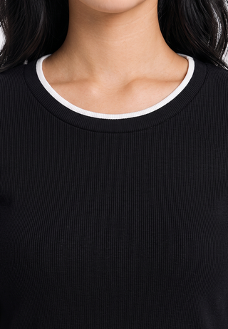 Contrast Layer Long Sleeve Top