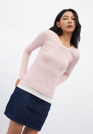 Contrast Layer Long Sleeve Top