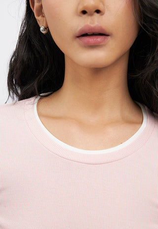 Contrast Layer Long Sleeve Top