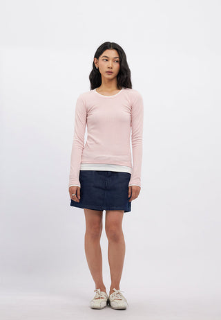 Contrast Layer Long Sleeve Top