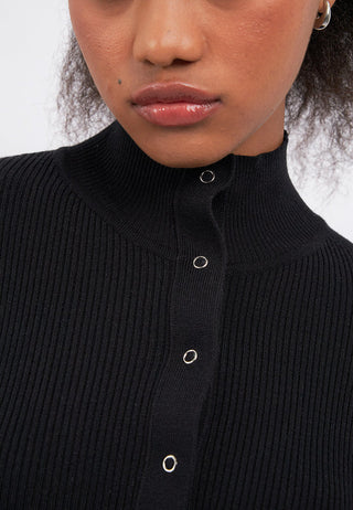 Fitted Snap Button Long Sleeve Top