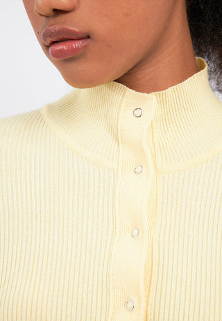 Fitted Snap Button Long Sleeve Top