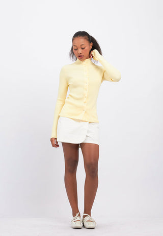 Fitted Snap Button Long Sleeve Top