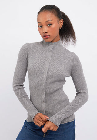 Fitted Snap Button Long Sleeve Top