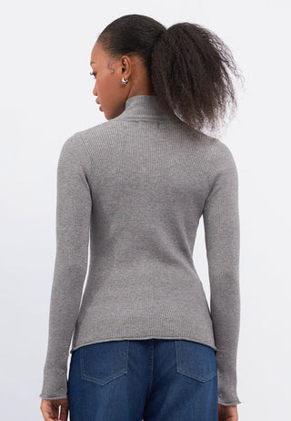 Fitted Snap Button Long Sleeve Top