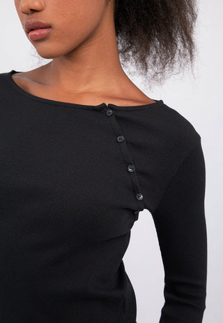 Long Sleeve Fitted Asymmetric Top