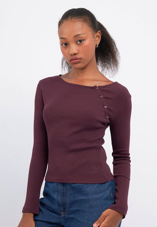 Long Sleeve Fitted Asymmetric Top