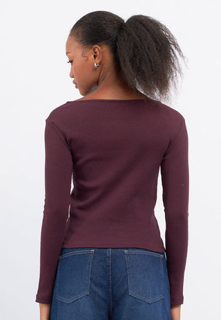 Long Sleeve Fitted Asymmetric Top