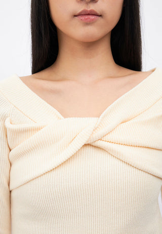 Twisted Front Long Sleeve Knit Top