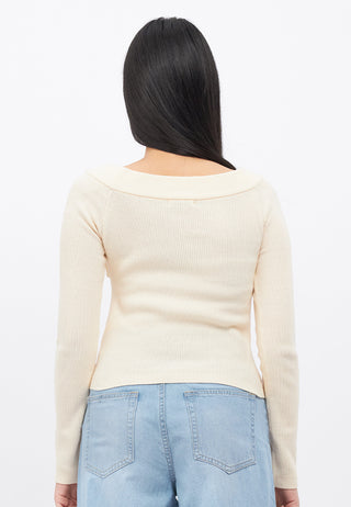 Twisted Front Long Sleeve Knit Top