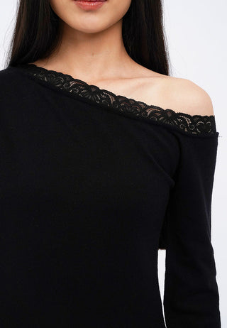Off Shoulder Long Sleeve Lace Top
