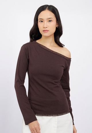 Off Shoulder Long Sleeve Lace Top