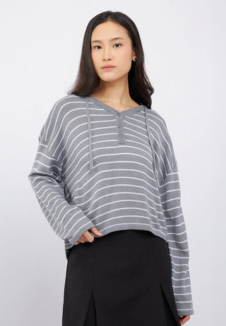 Hoodie Long Sleeve Knit Top