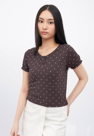 Printed Puff Sleeves Top