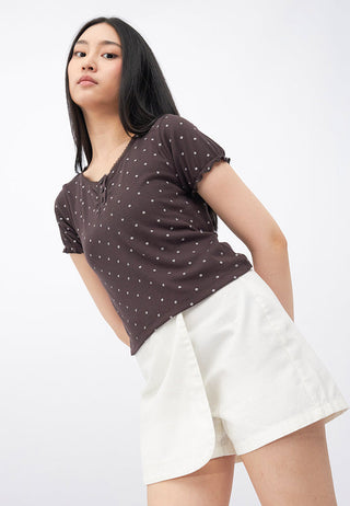Printed Puff Sleeves Top